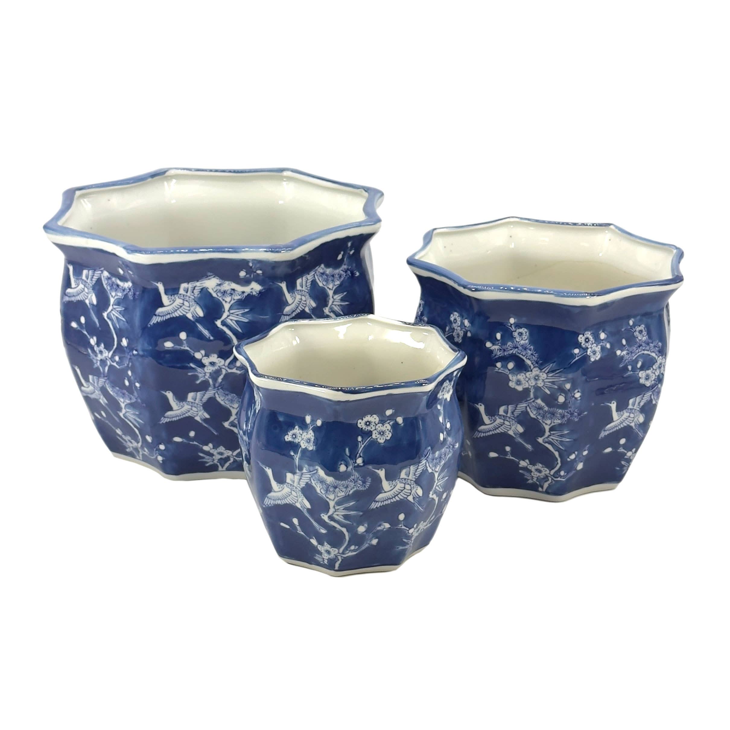 Ceramic Chinoiserie Planter Pots