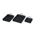 Black Woven Paper Trays with Curved Iron Handles