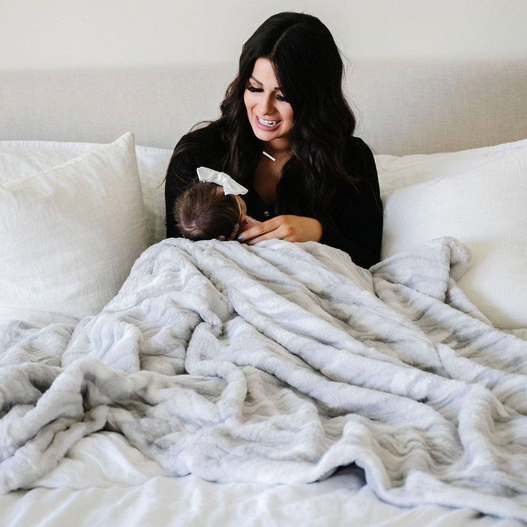 Marble Faux Fur/Minky XL Throw Blankets
