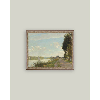 Riverside Walk Framed Antique Art