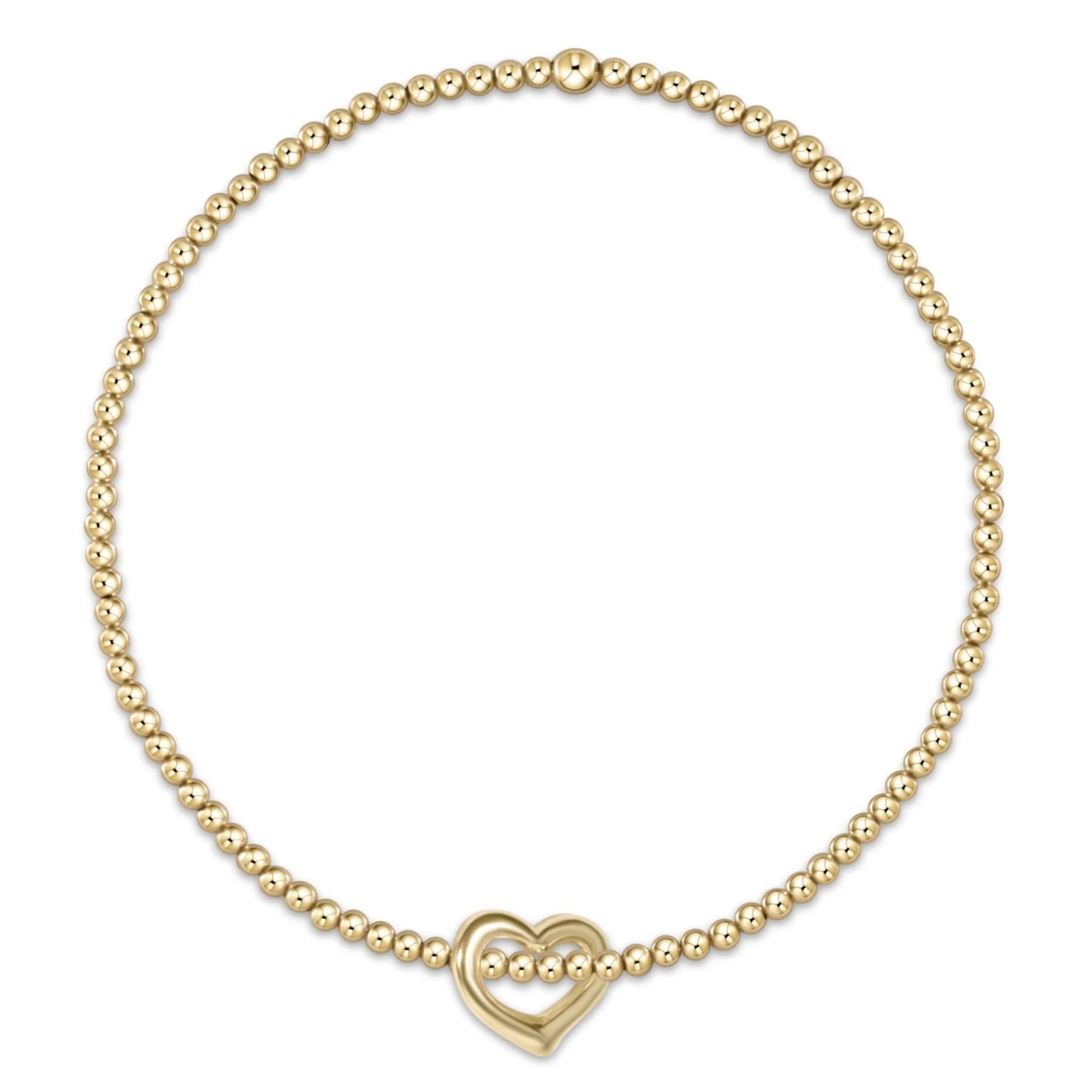 enewton egirl classic gold 2mm bead bracelet, love small gold charm
