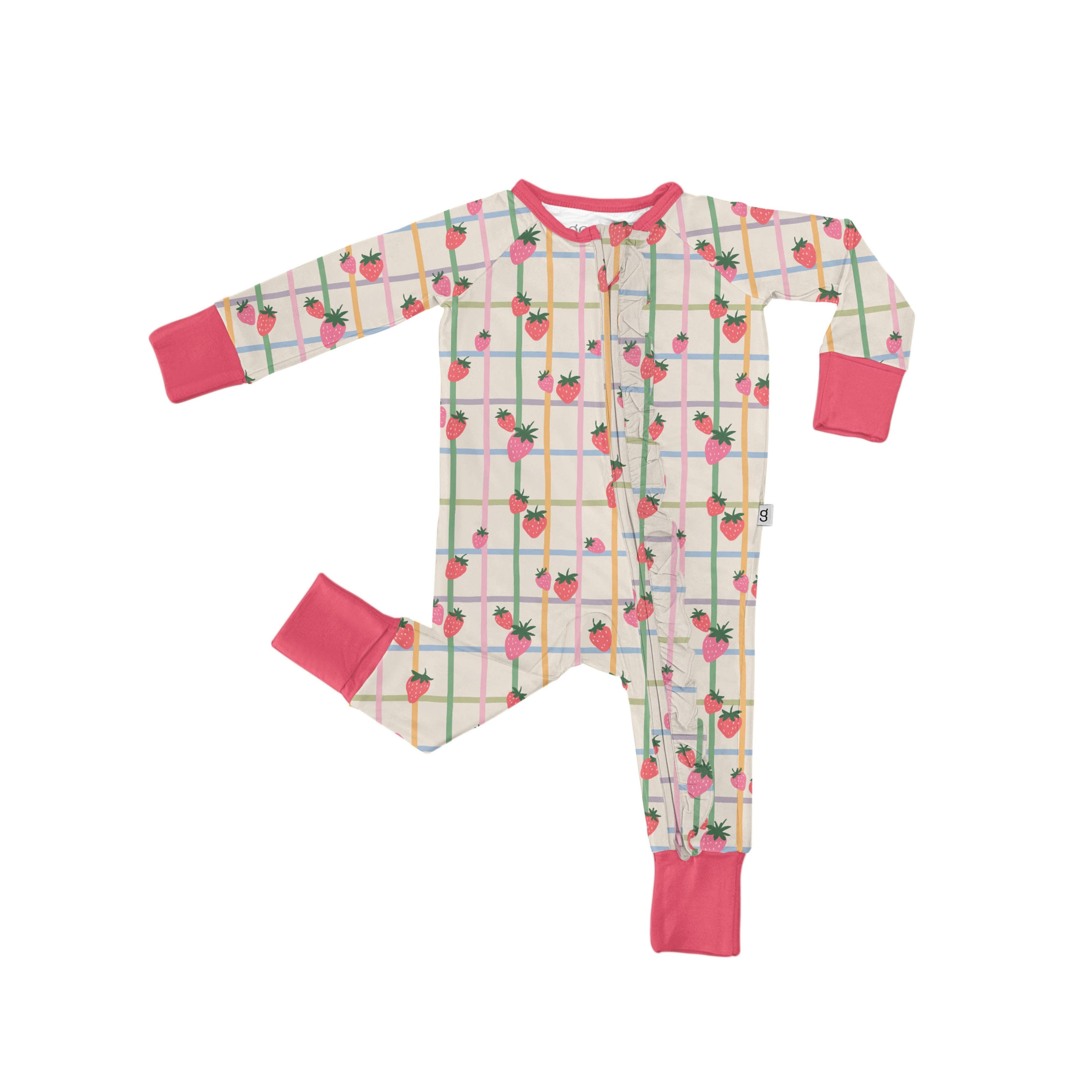 Convertible Zip PJ with Ruffles,  Berry Patch | Baby Shower Mackenzie Buesinger