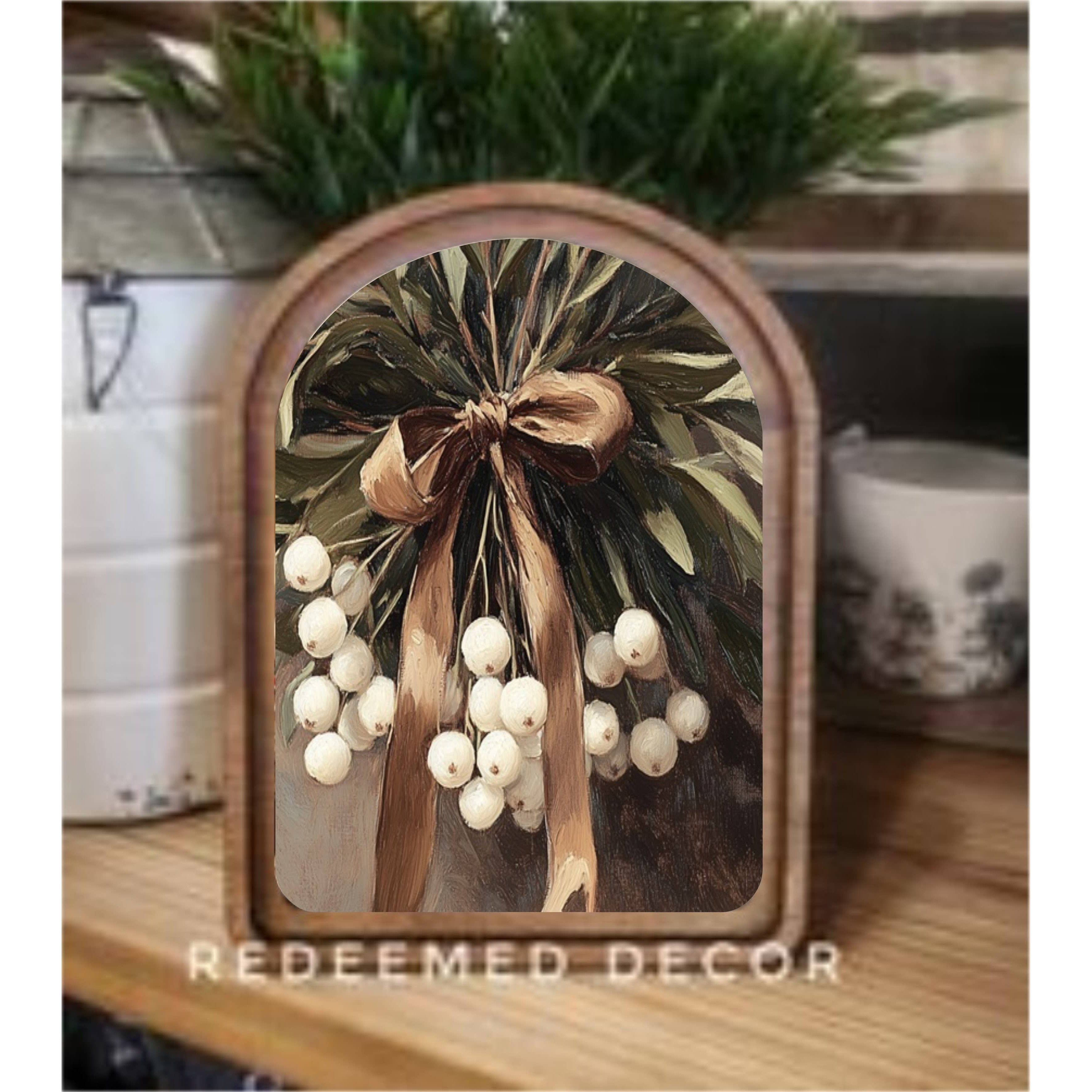 Redeemed Decor Arch Top Snowberries Framed Art