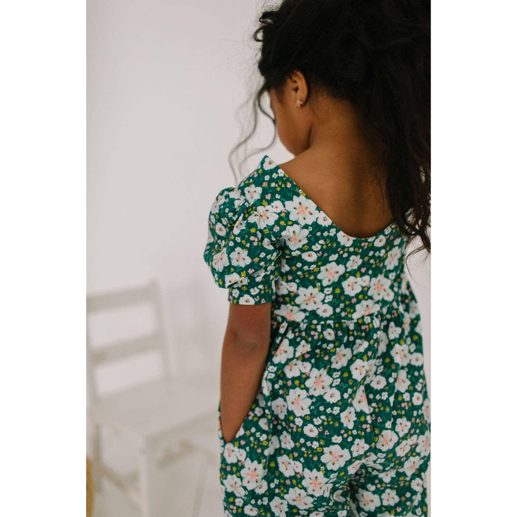Ollie Jay Puff Leggy Romper in Canyon Flower