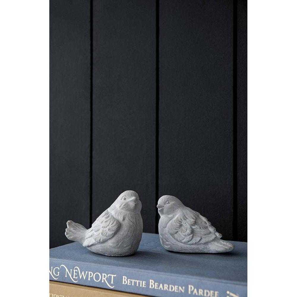Lovebirds Cement Figurines, Set of 2