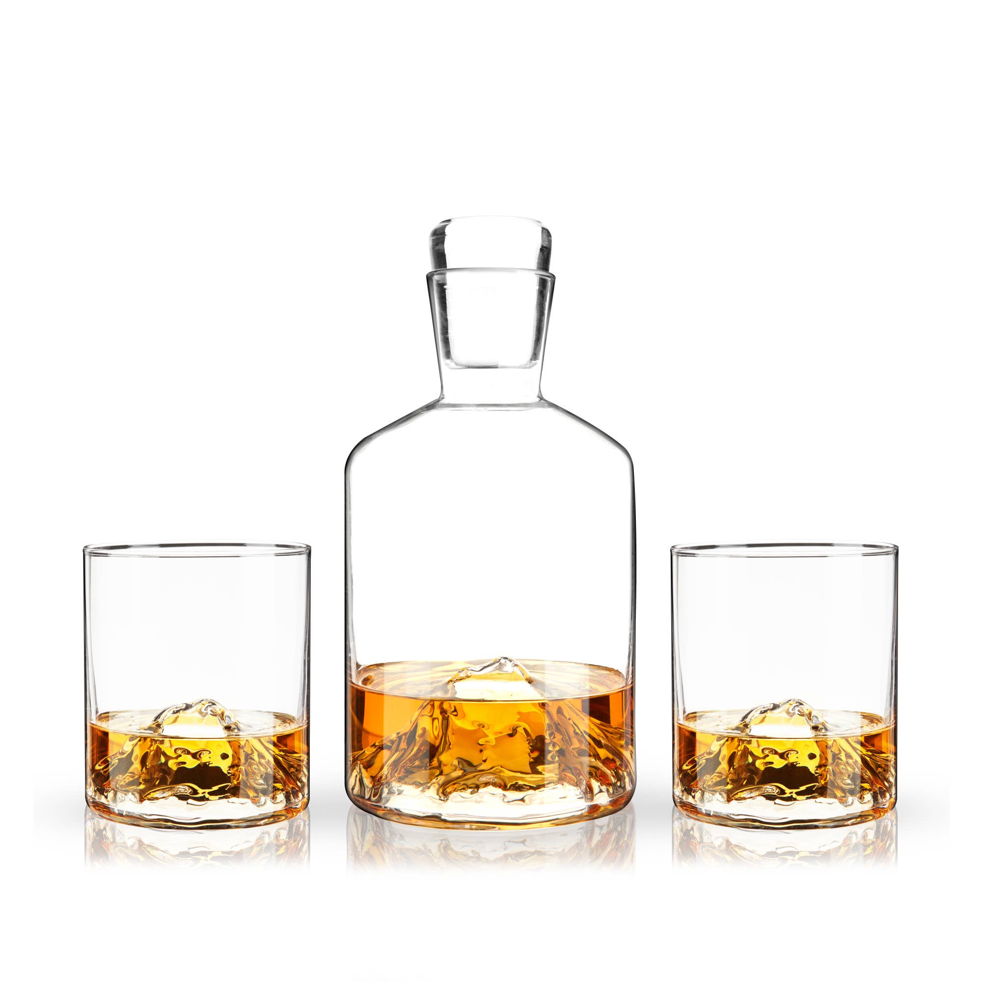 Mountain Crystal Decanter and Tumblers Set of 3