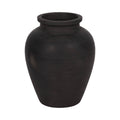 Ceramic Traditional Round Jug Vase - Black, 10 in.