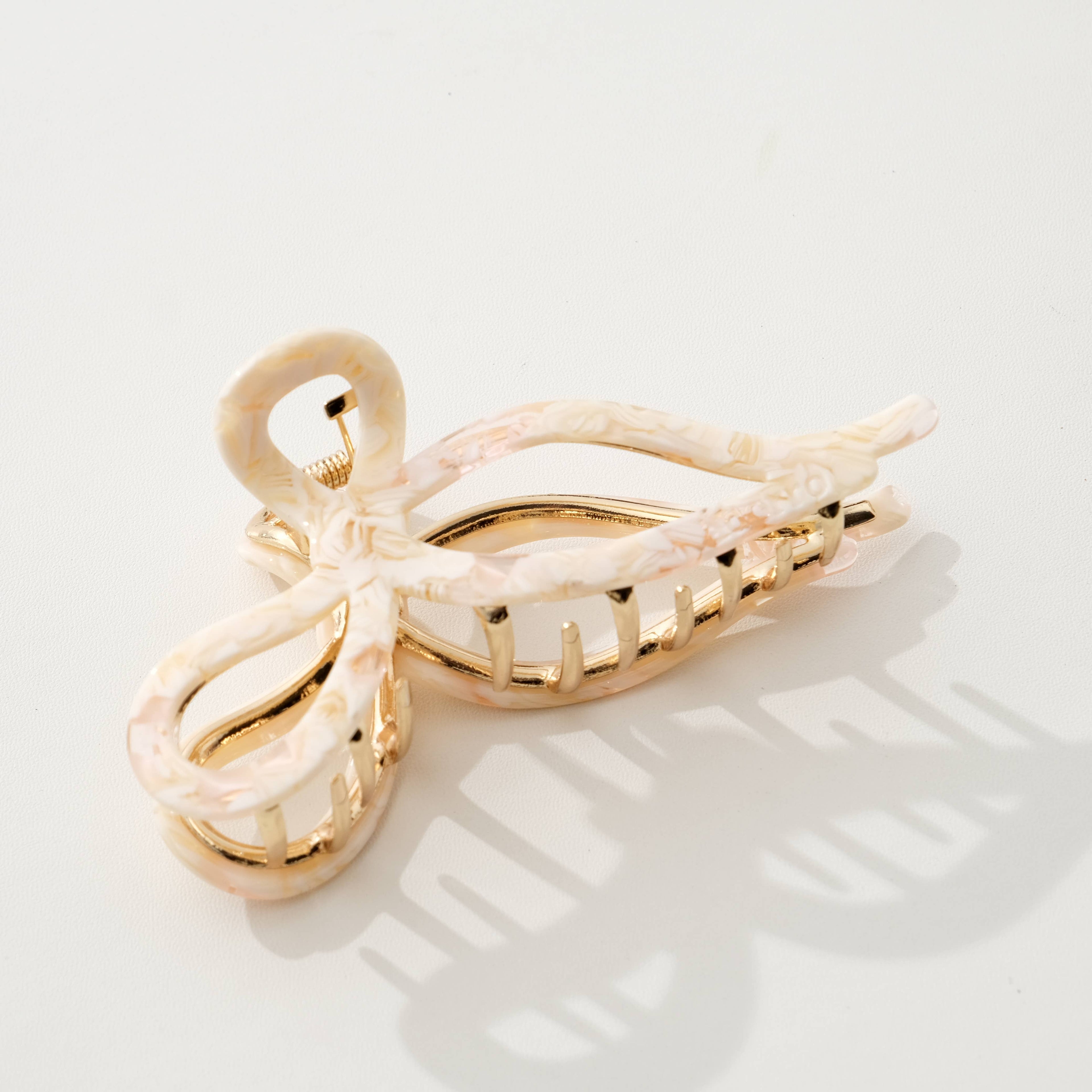 Sabrina Garden Ribbon Metal Bow Claw Clip