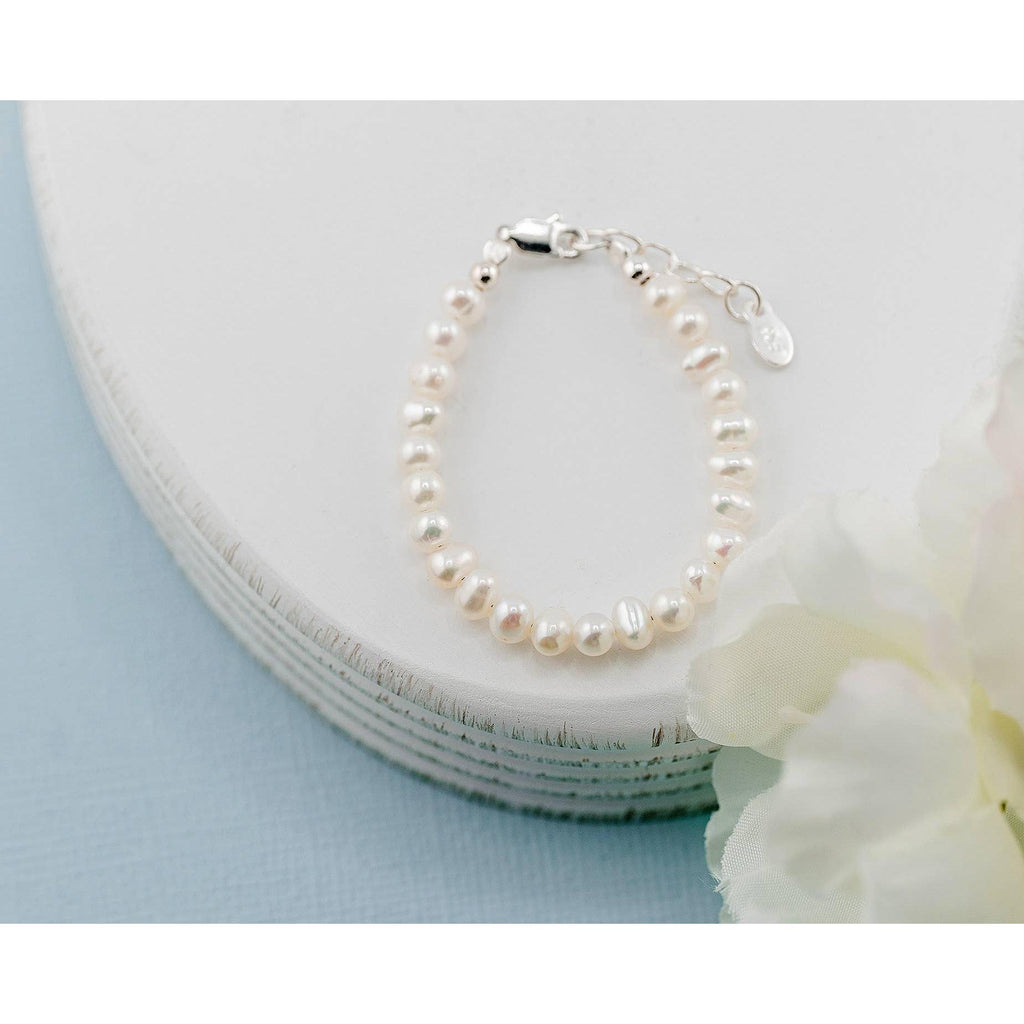 Girls Sterling Silver Pearl Baby Bracelet Kids Jewelry