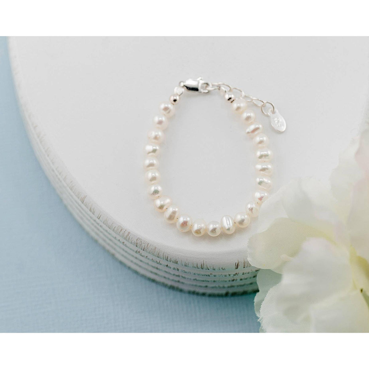 Girls Sterling Silver Pearl Baby Bracelet Kids Jewelry