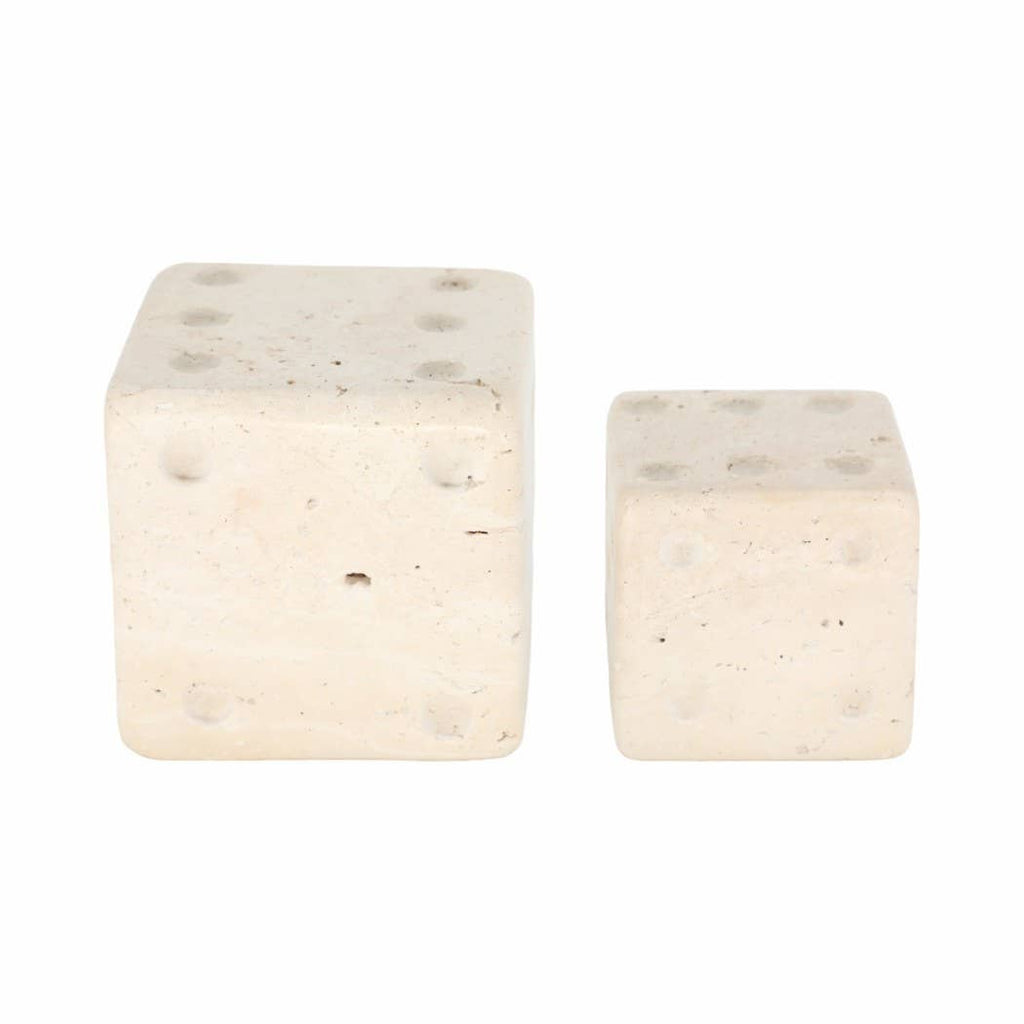 Marble Stone Dice, Ivory