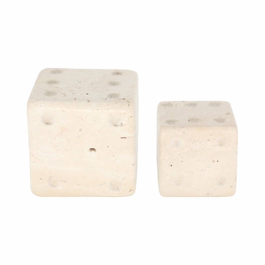 Marble Stone Dice, Ivory