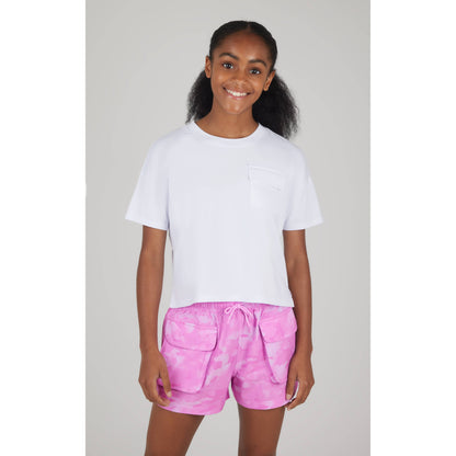 Girls T Shirt with Flap Pocket and Cargo Short Set