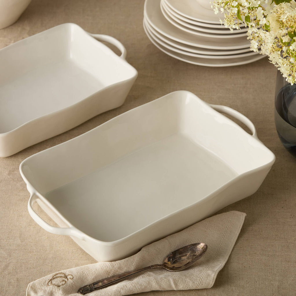 Linen Cream Large Rectangular Baker | Bridal Shower Sydnee Allen