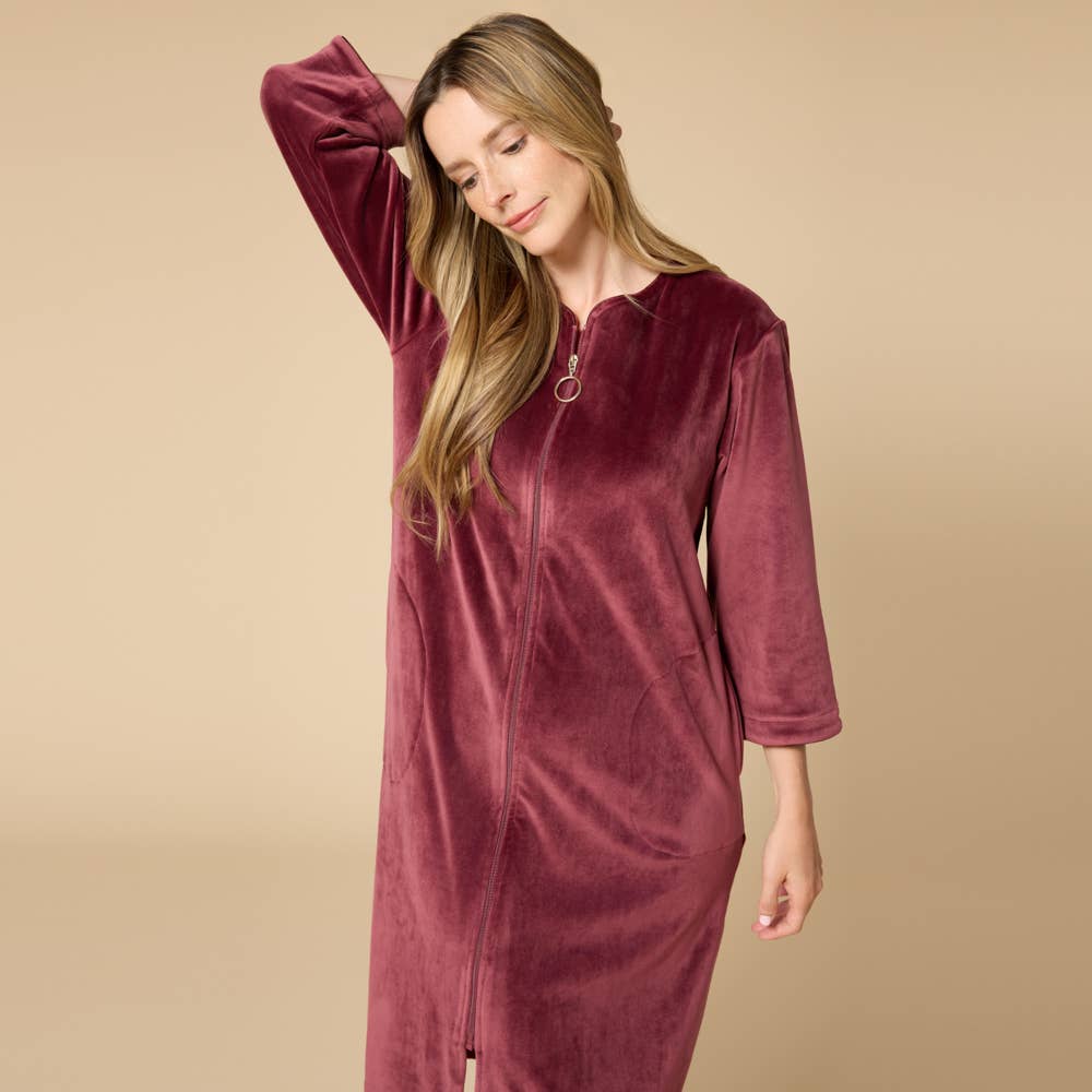 42" 3/4 Sleeve Serenity Short Zip Robe