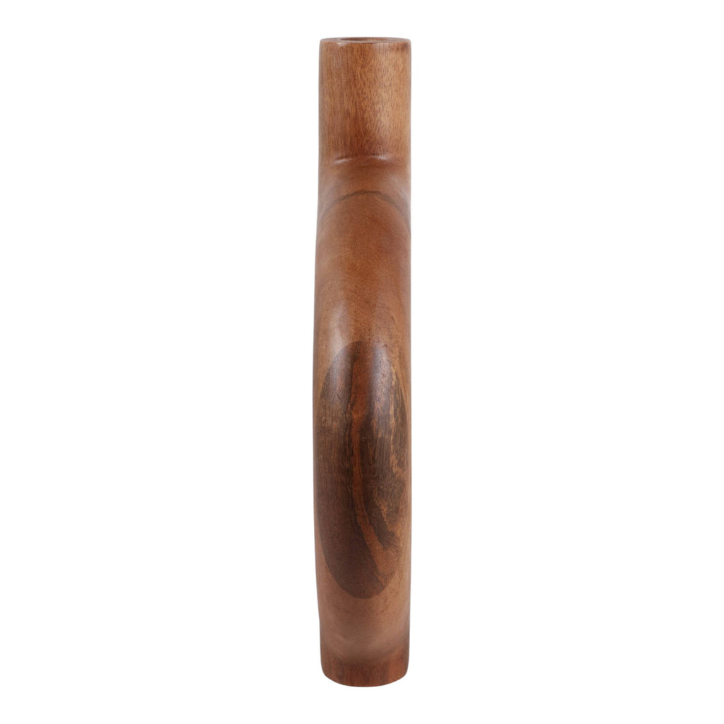 Brown Wood Donut Vase, 14 in.