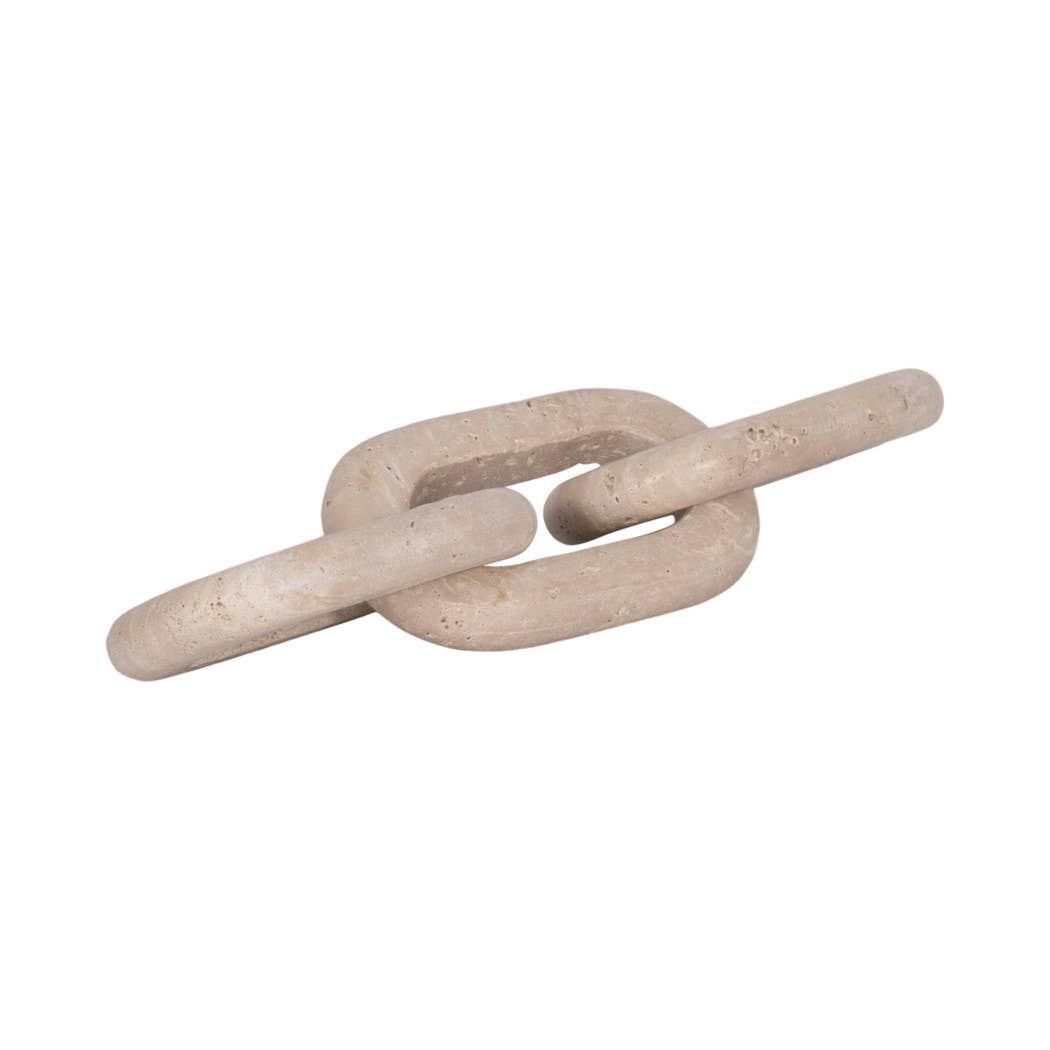 Decorative Sculpture - Tan Stone 3-Link Chain, 14 in.
