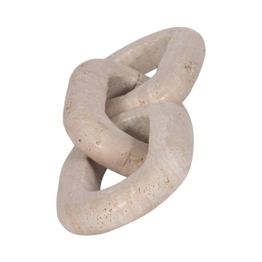 Decorative Sculpture - Tan Stone 3-Link Chain, 14 in.