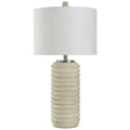 Brie & Brushed Steel Transitional Table Lamp