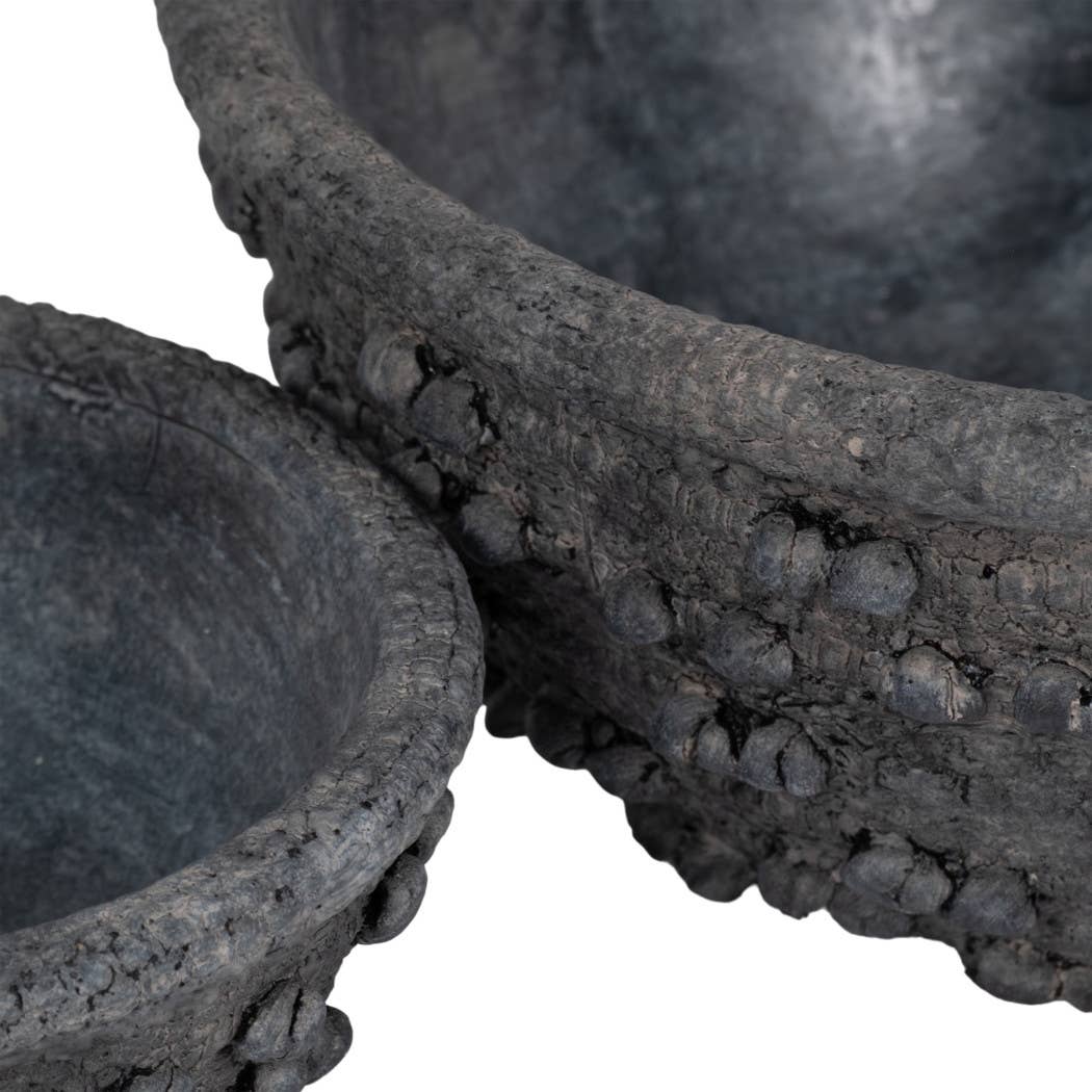 Black Terracotta Knobby Knot Bowls, 2 sizes