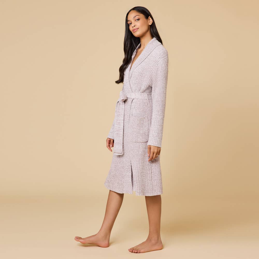 Soft and Plush 38" Marshmallow Rib Women's Wrap Robe