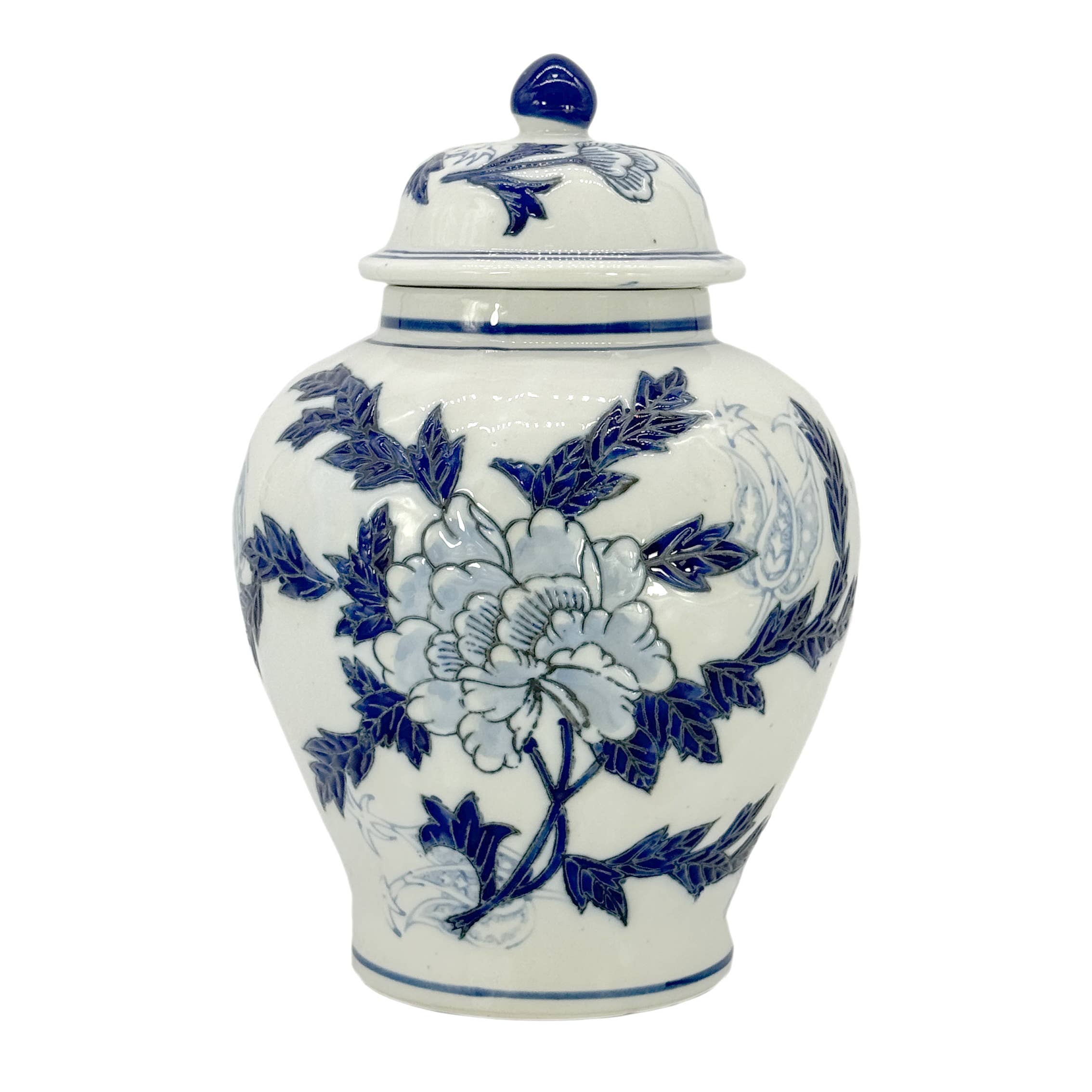 Floral Chinoiserie Ceramic Ginger Jar 12" | Bridal Shower Kaitlyn Woodman & Trace Clark