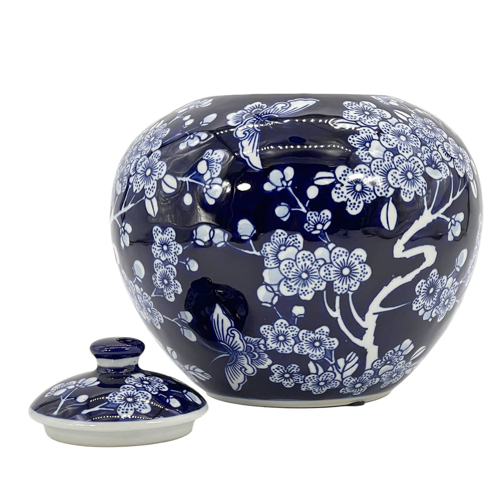 Floral Ceramic Chinoiserie Ginger Jar 8"