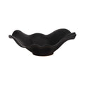 Bowl - Black Ceramic Ruffled Edge Matte Finish, 18 in.