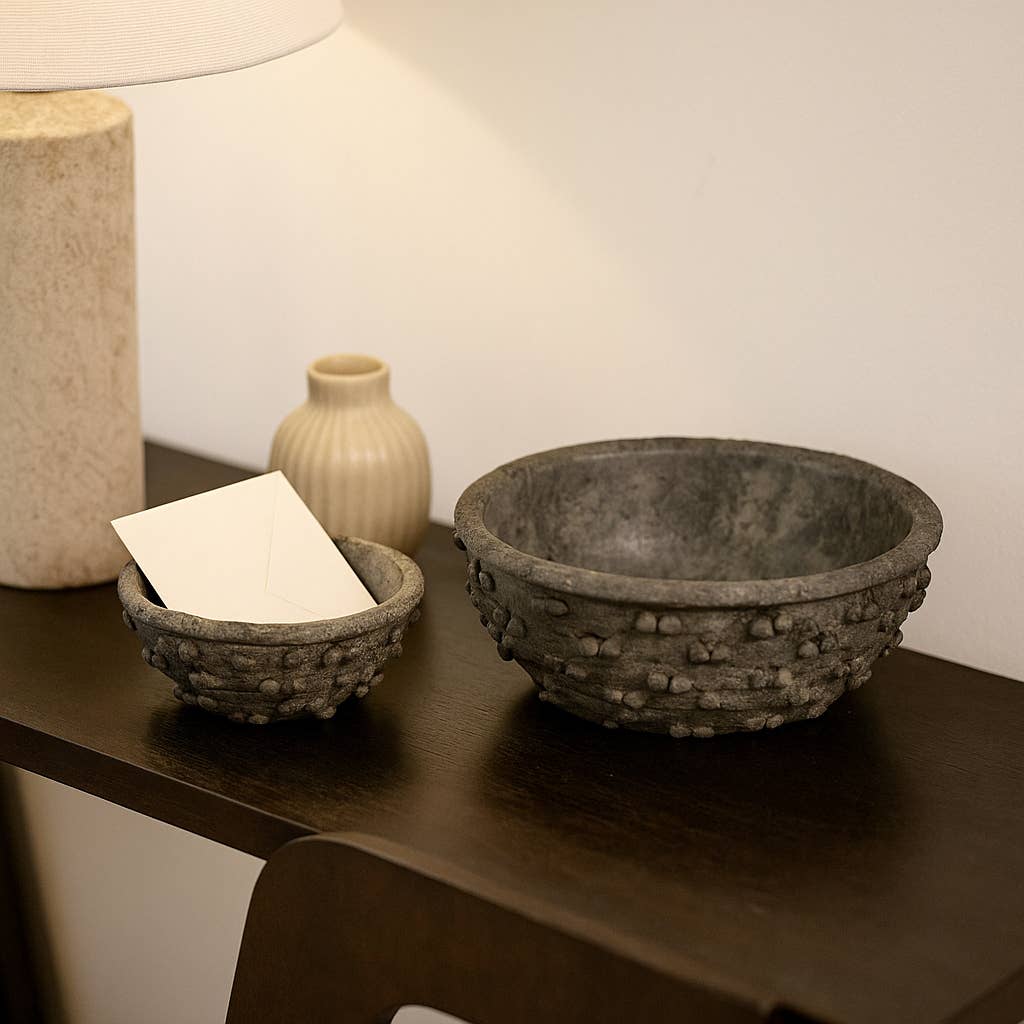 Black Terracotta Knobby Knot Bowls, 2 sizes