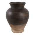 Vase - Brown Terracotta Two Tone Traditional, 12 in.