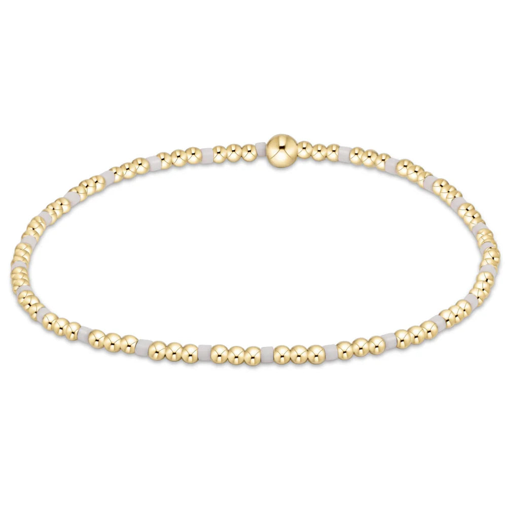 enewton egirl hope sincerity pattern 2mm bead bracelet, white