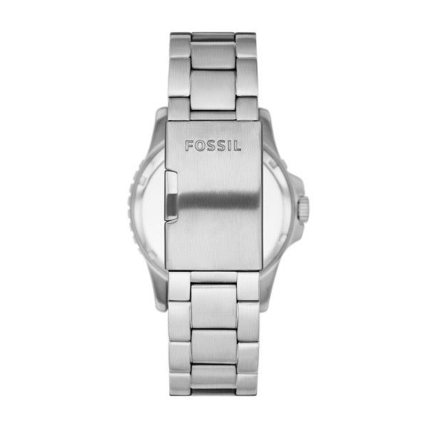 Fossil Men’s Crimson Bezel Silver-Tone Stainless Steel Bracelet Watch, 42mm