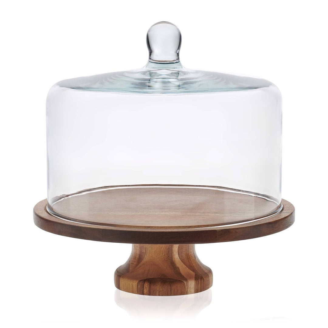 Footed Cake Stand with Glass Dome