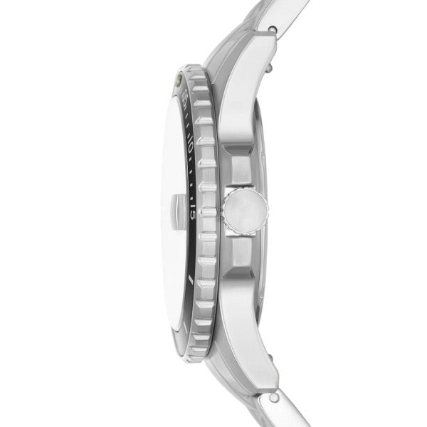 Fossil Men’s Blue Silver-Tone Stainless Steel Bracelet Watch, 42mm