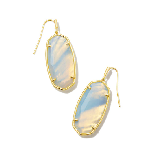 Kendra Scott Gold Iridescent Opalite Illusion Faceted Elle Drop Earrings