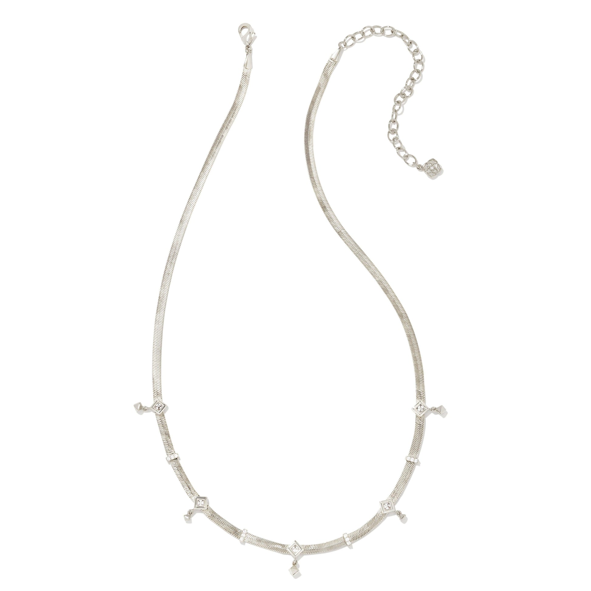 Kendra Scott Silver White CZ Gracie Chain Necklace