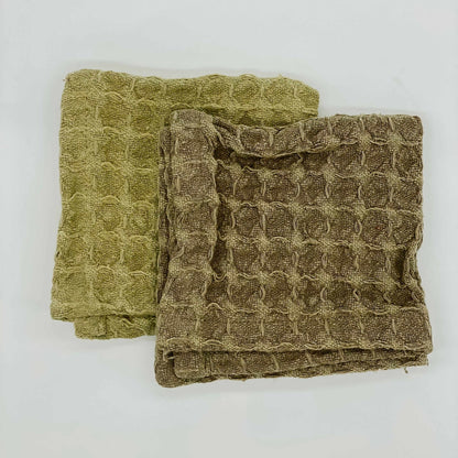 Cotton Waffle Weave Dish Cloths w/ Loops, Set of 2