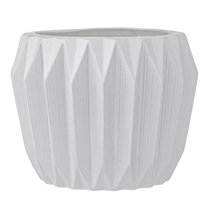 Stoneware Fluted Planters