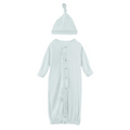 Ruffle Layette Gown Converter & Single Knot Hat Set