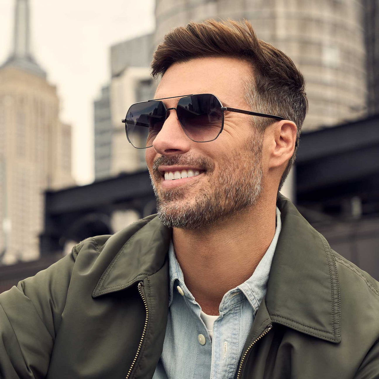 DIFF EYEWEAR Monaco Antique Gunmetal Grey Gradient Sharp