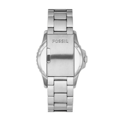 Fossil Men’s Blue Silver-Tone Stainless Steel Bracelet Watch, 42mm