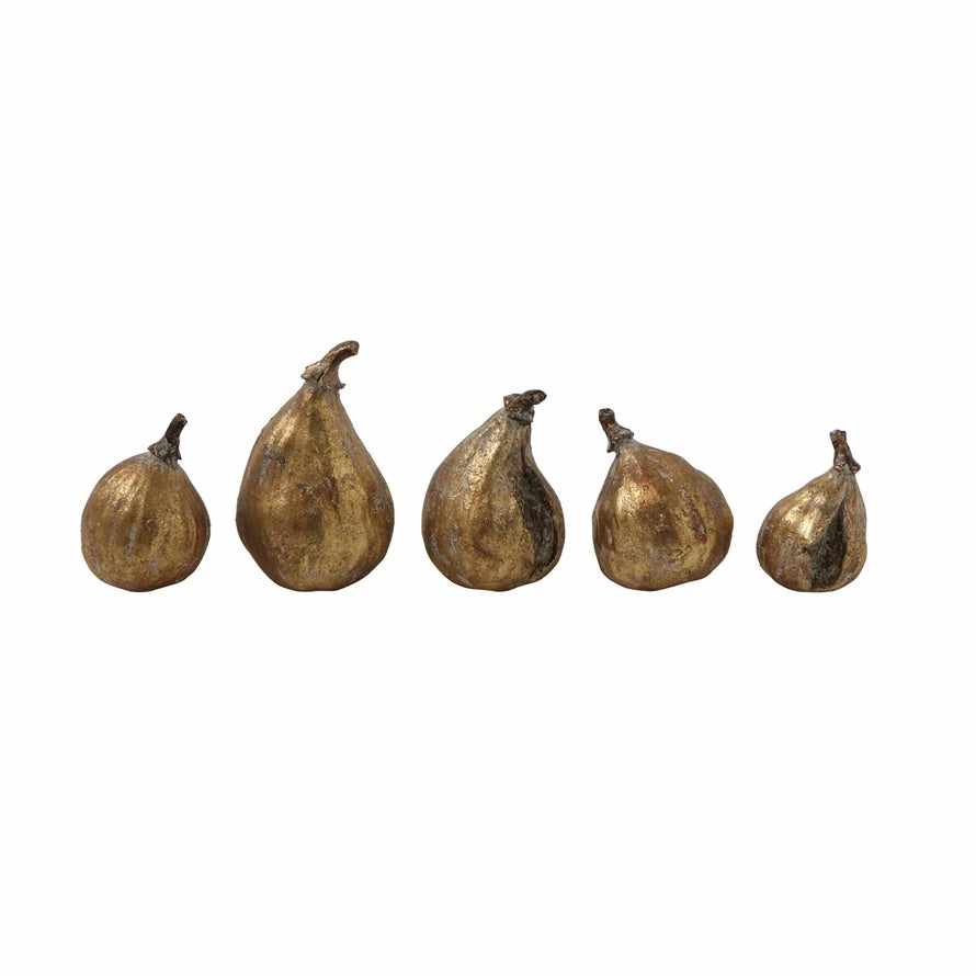 Resin Figs with Antique Finish, Set of 5 | Bridal Shower Sydnee Allen and Richard Busby