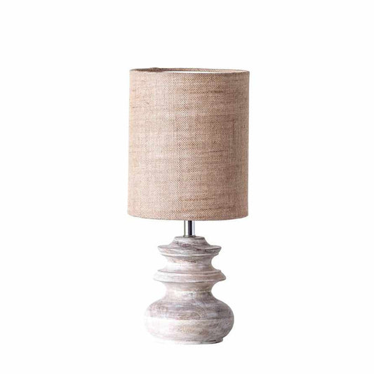 Mango Wood Table Lamp with Jute Shade