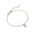 Kendra Scott Crystal Letter Silver Delicate Chain Bracelet in White Crystal Rhodium Metal