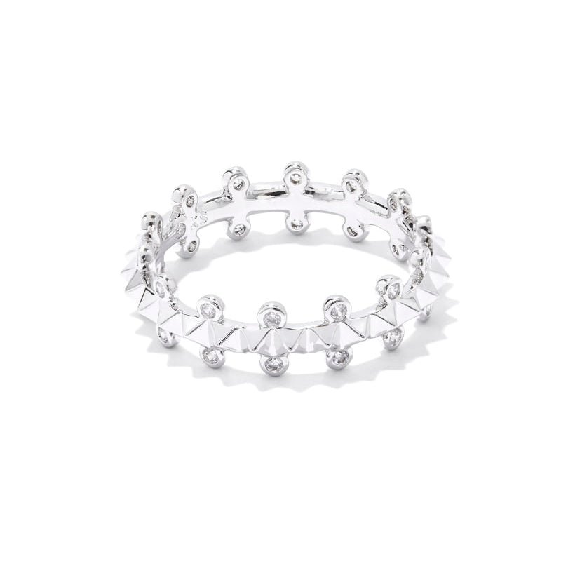 Kendra Scott Jada Band Ring Silver White Crystal