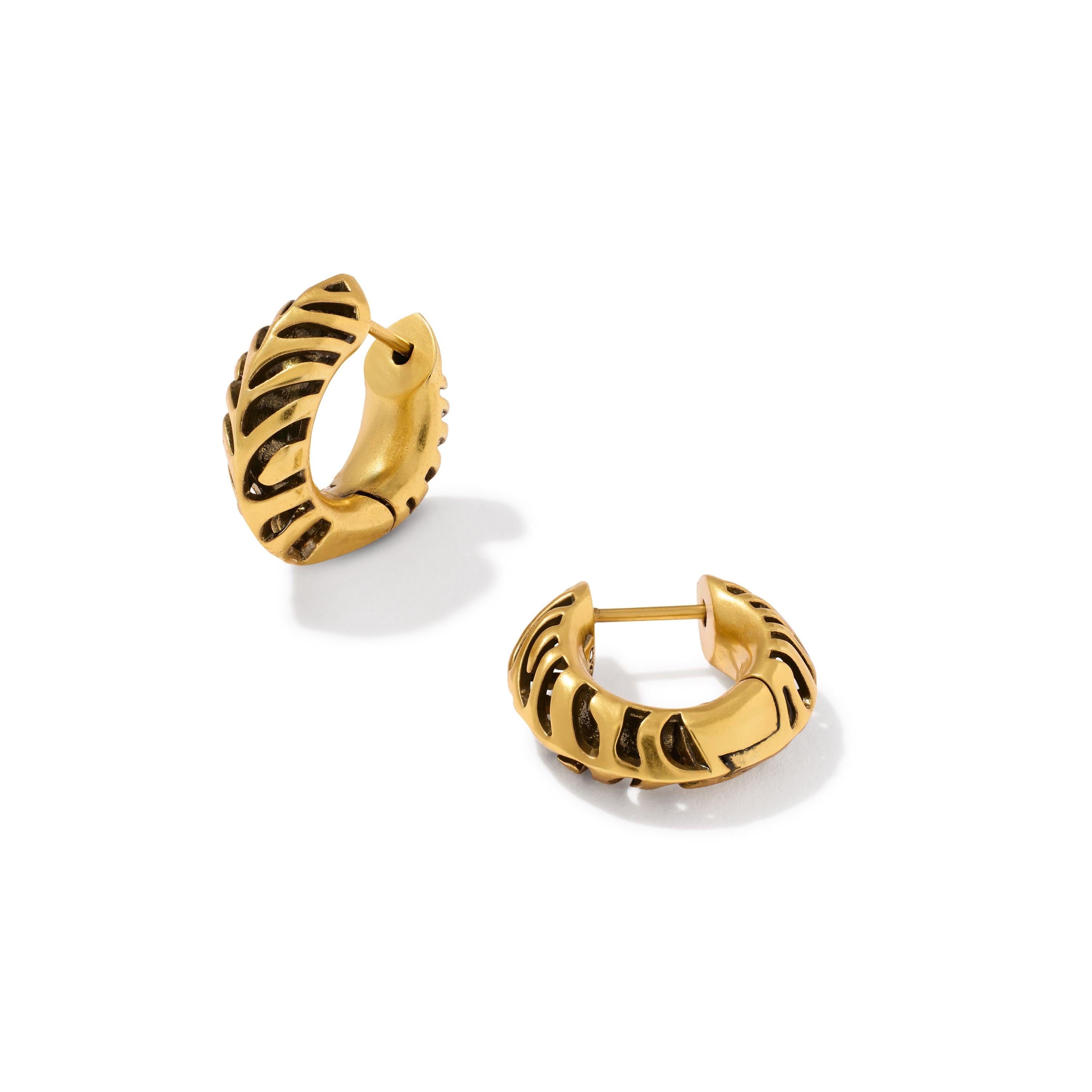 Tiger Striped Mikki Huggie Earrings