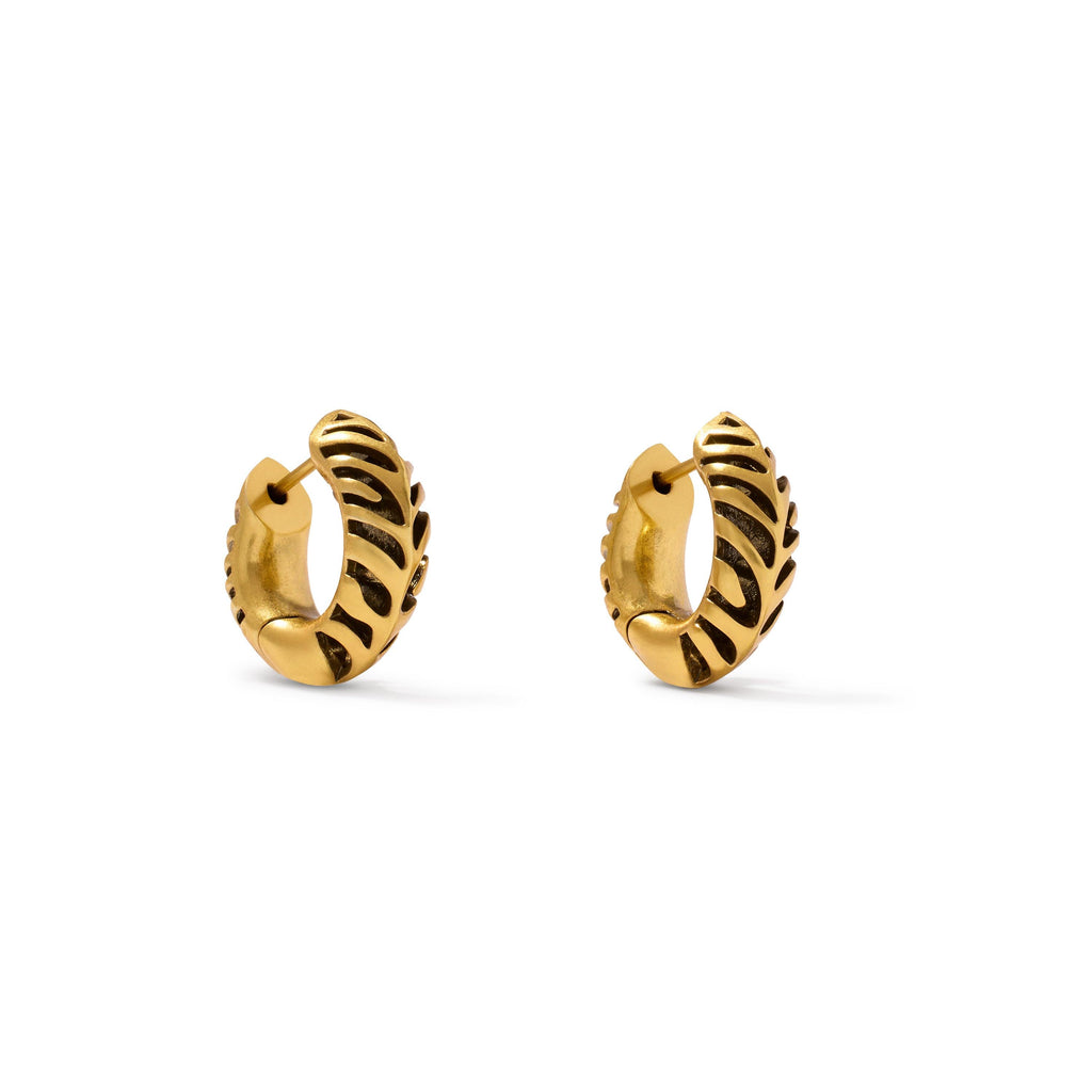Tiger Striped Mikki Huggie Earrings