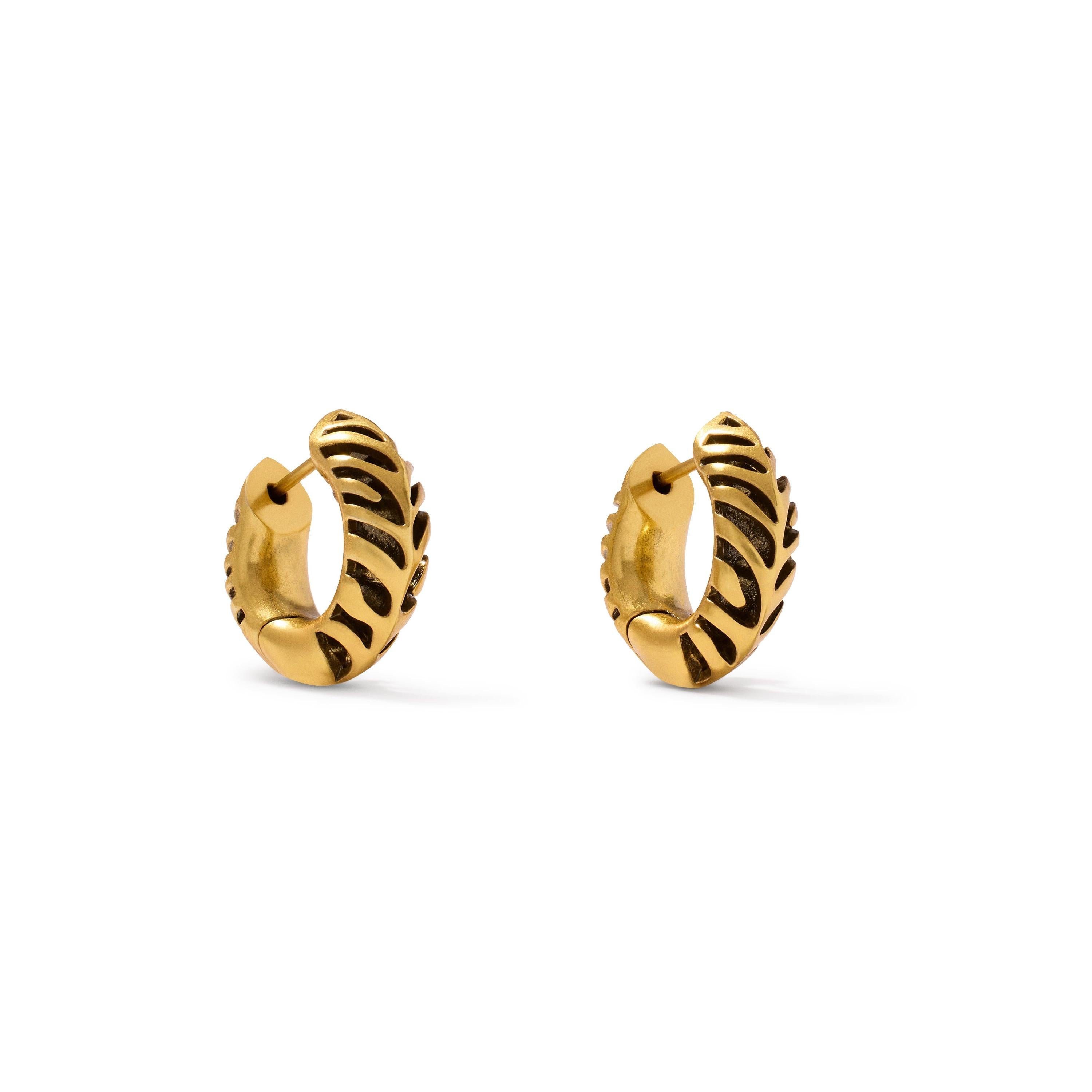 Tiger Striped Mikki Huggie Earrings