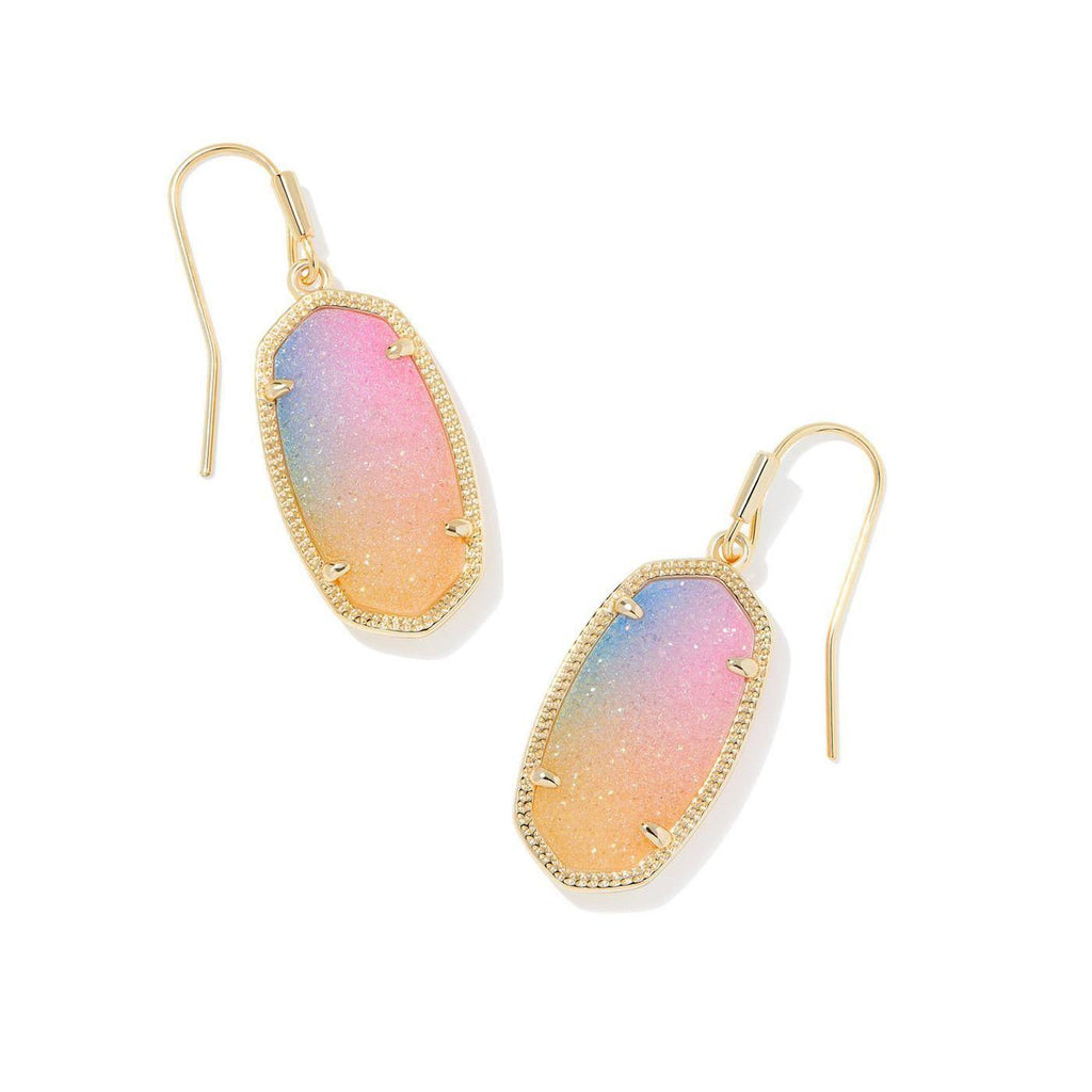 Kendra Scott Lee Drop Earrings Gold Slate Cats Eye