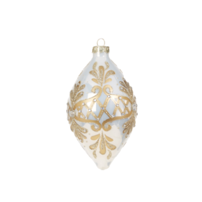 White and Gold Embellished Ornament
